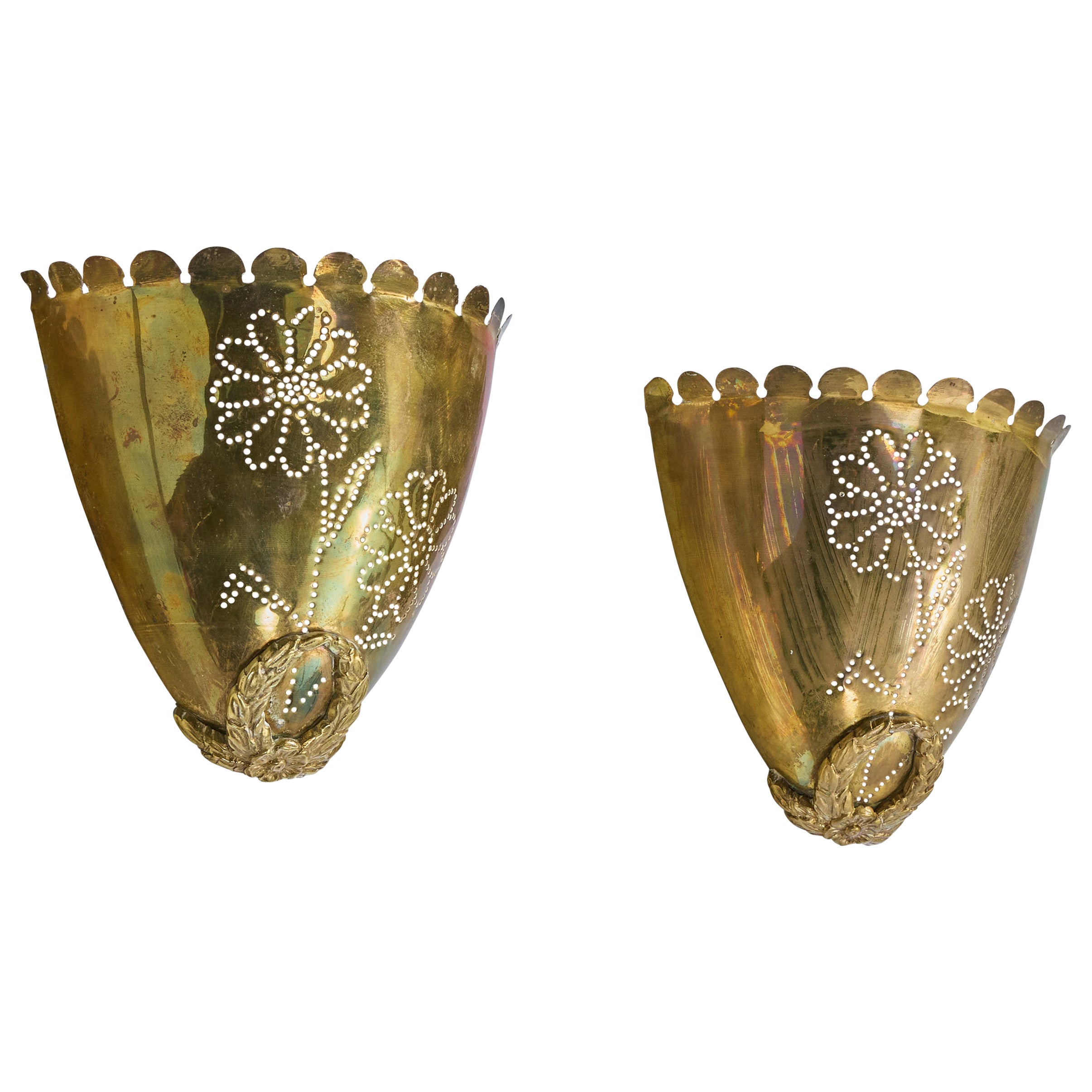 Designer svedese, Luci da parete, Ottone, Svezia, anni '40