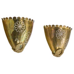 Designer svedese, Luci da parete, Ottone, Svezia, anni '40