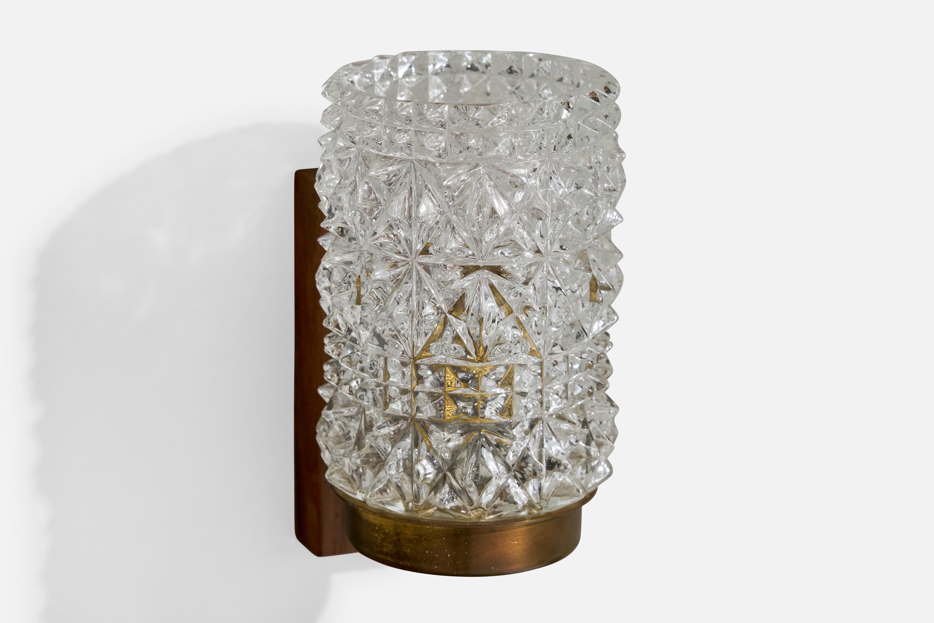Laiton Design/One, Lights, laiton, teck, verre, Suède, années 1950 en vente