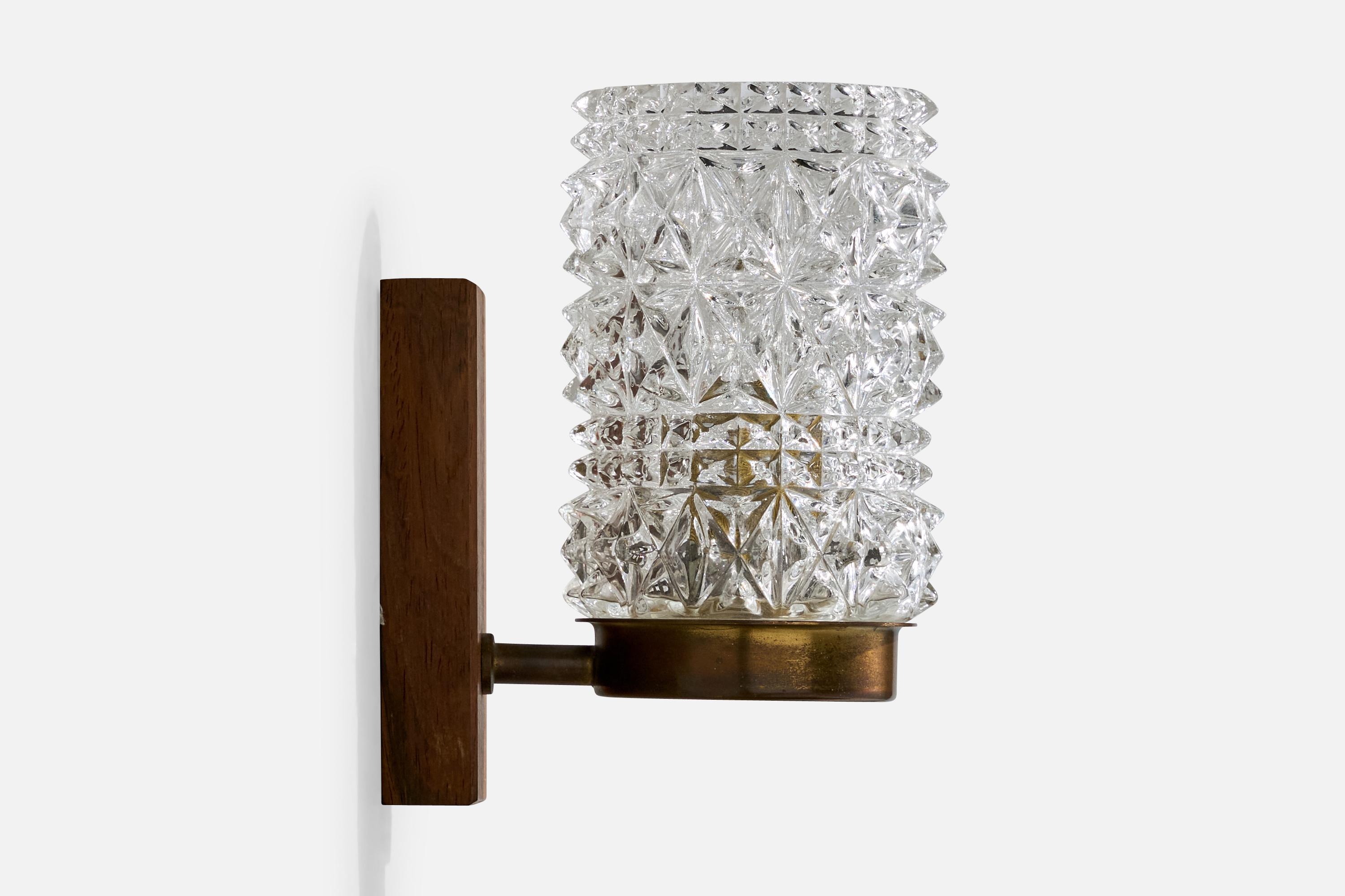 Design/One, Lights, laiton, teck, verre, Suède, années 1950 en vente 2