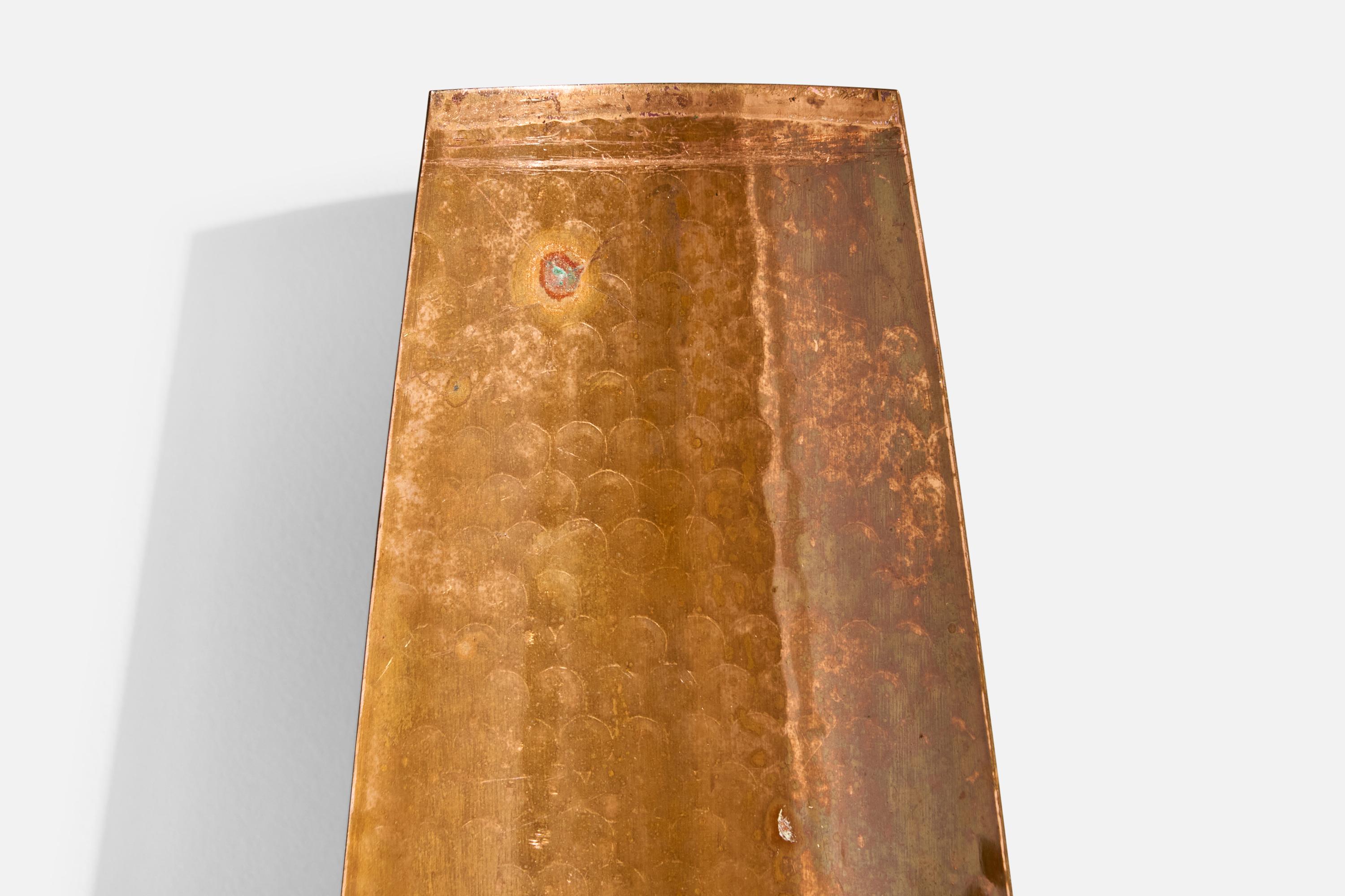 Rame Designer svedese, lampade da parete, rame, tessuto, Svezia, anni '1950 in vendita