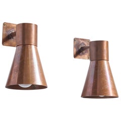 Vintage Swedish Designer, Wall Lights, Copper, Sweden, 1970s