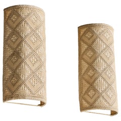 Designer suédois, appliques murales, tissu, métal, Suède, années 1970