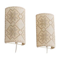 Swedish Designer, Wall Lights, Fabric, Paper, Sweden, 1960s