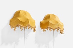 Swedish Designer, Wall Lights, Fabric, Sweden, 1950s