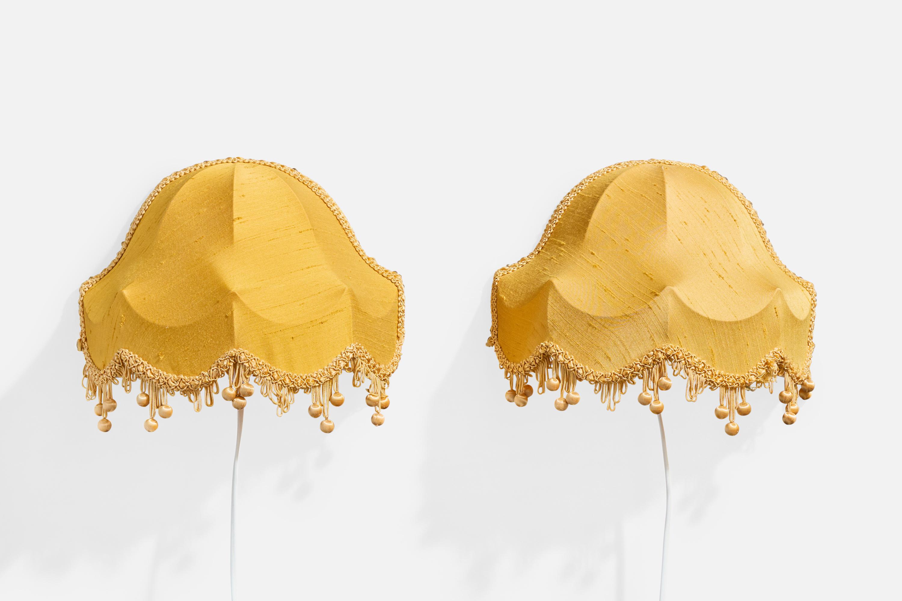 Diseñador sueco, apliques de pared, tela, Suecia, década de 1950 Sueco en venta