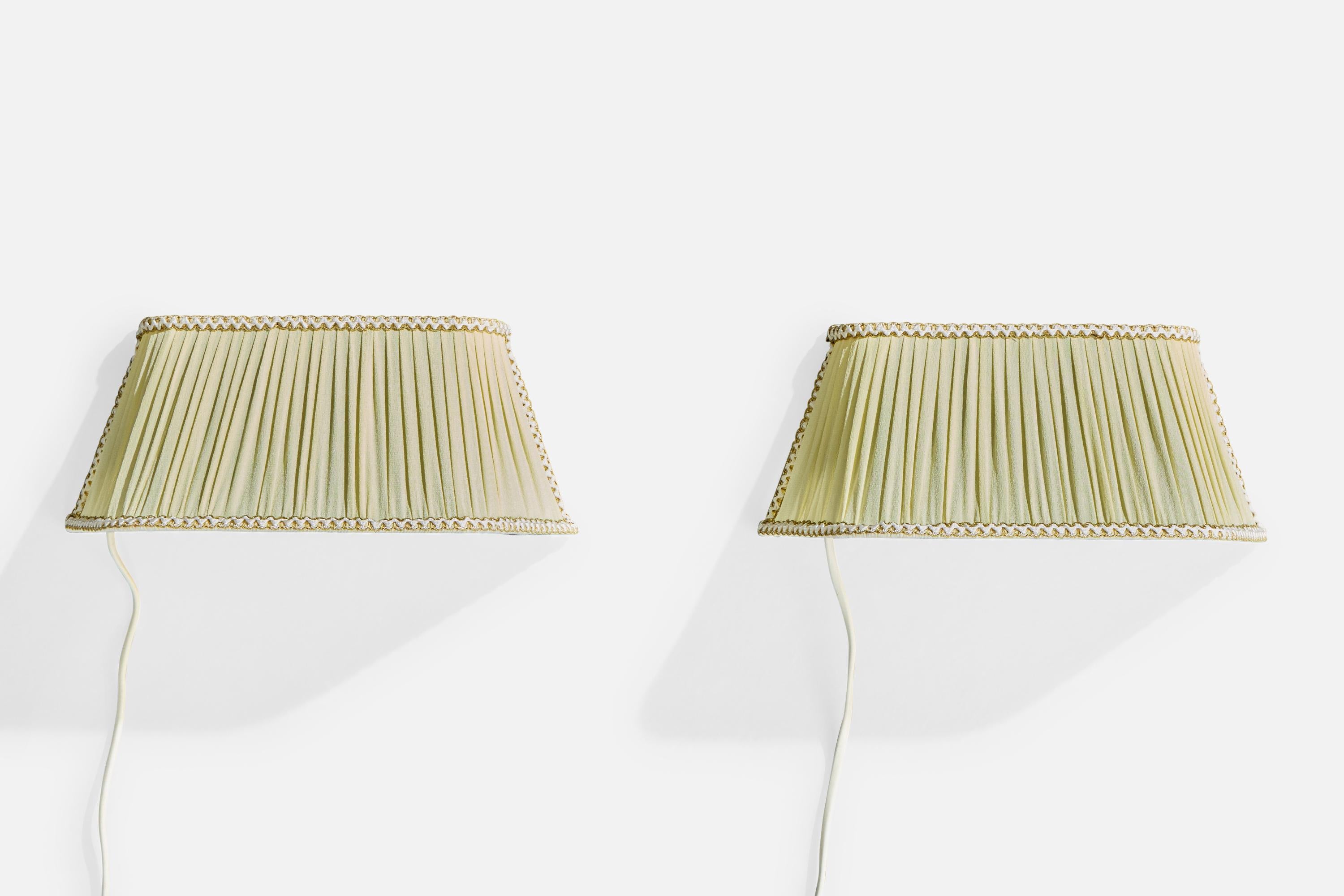 Diseñador sueco, apliques de pared, tela, Suecia, década de 1950 Moderno de mediados de siglo en venta