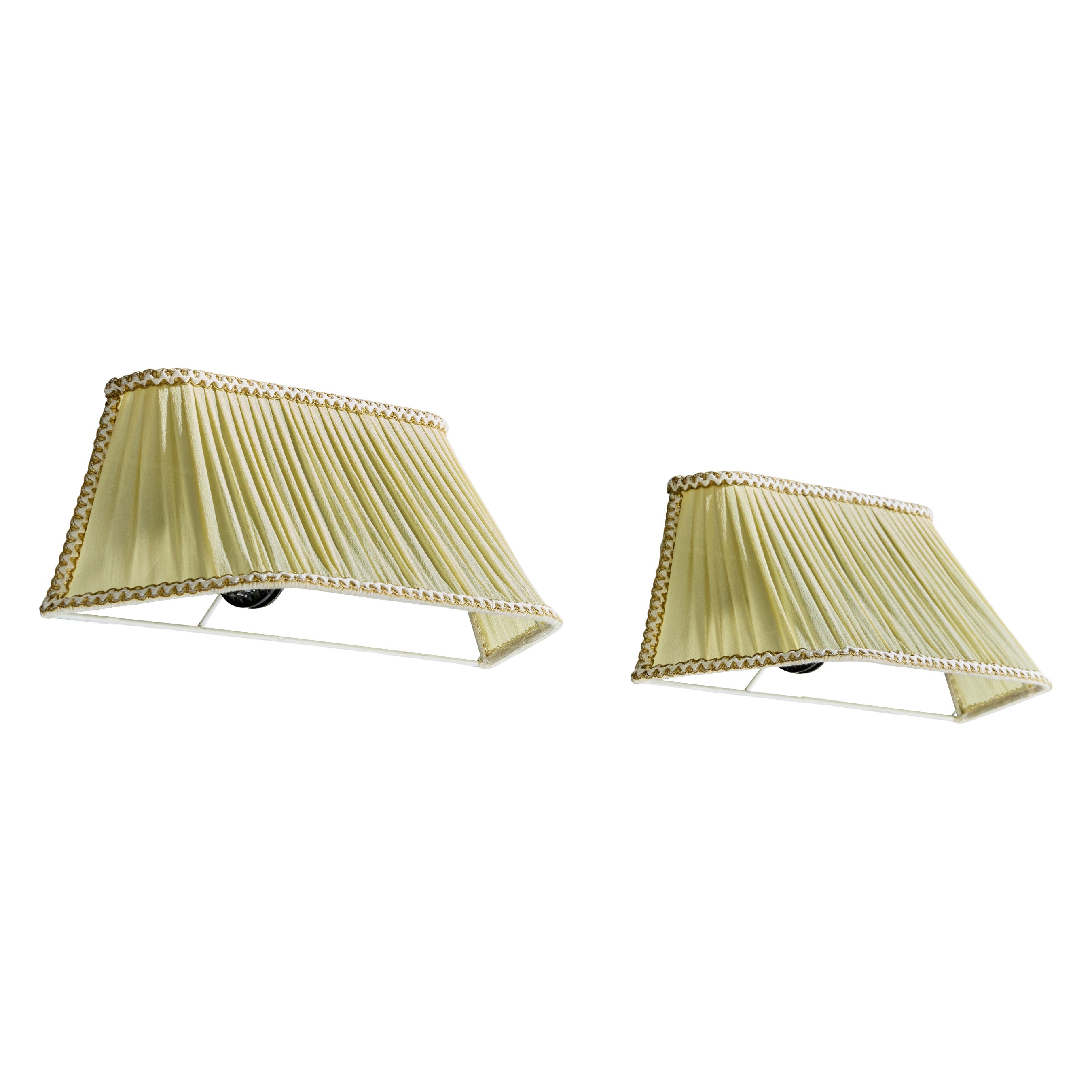 Swedish Designer, Wall Lights, Fabric, Sweden, 1950s