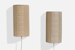 Swedish Designer, Wall Lights, Fabric, Sweden, 1960s