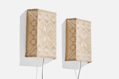 Swedish Designer, Wall Lights, Fabric, Sweden, 1960s