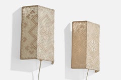 Swedish Designer, Wall Lights, Fabric, Sweden, 1960s
