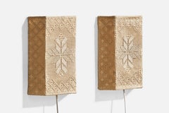Swedish Designer, Wall Lights, Fabric, Sweden, 1960s