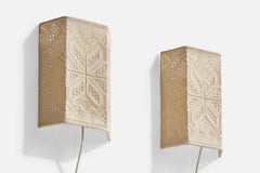 Swedish Designer, Wall Lights, Fabric, Sweden, 1960s
