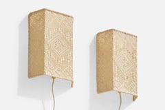 Swedish Designer, Wall Lights, Fabric, Sweden, 1960s