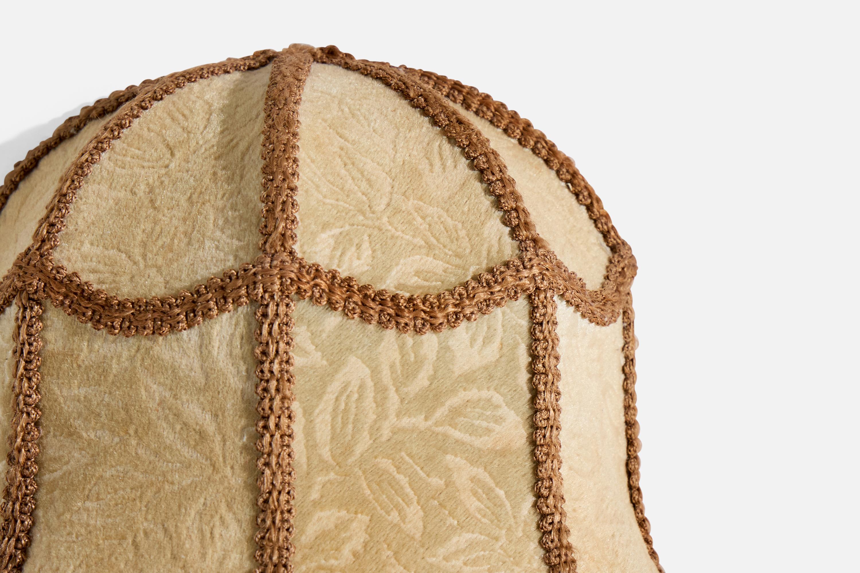 Swedish Designer, Wall Lights, Fabric, Sweden, 1960s For Sale 2