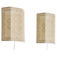 Swedish Designer, Wall Lights, Fabric, Sweden, 1960s