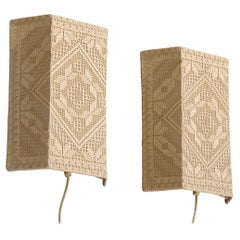 Swedish Designer, Wall Lights, Fabric, Sweden, 1960s