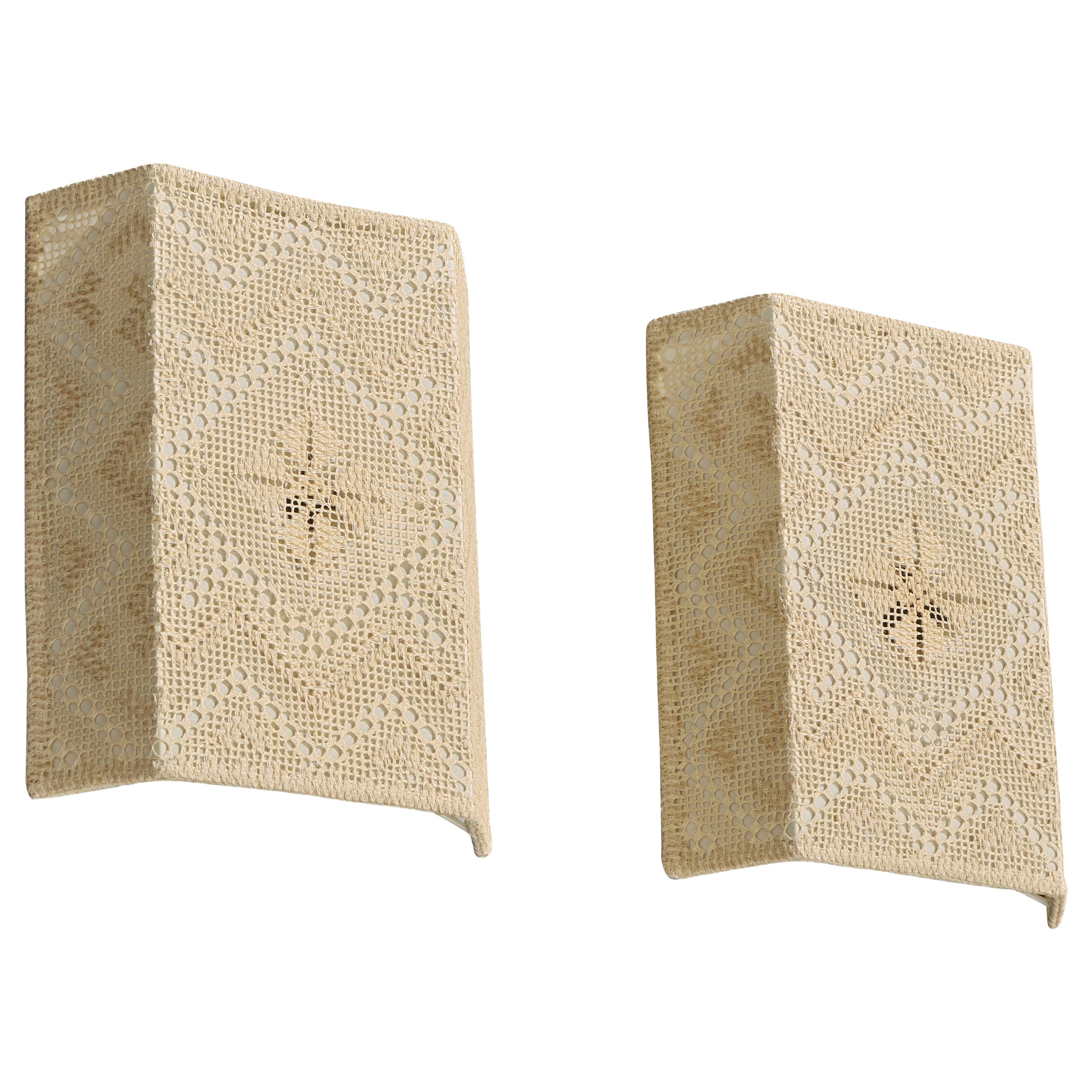 Swedish Designer, Wall Lights, Fabric, Sweden, 1960s
