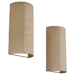 Swedish Designer, Wall Lights, Fabric, Sweden, 1960s