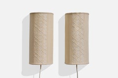 Swedish Designer, Wall Lights, Fabric, Sweden, 1970s