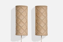 Swedish Designer, Wall Lights, Fabric, Sweden, 1970s
