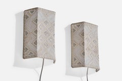 Swedish Designer, Wall Lights, Fabric, Sweden, 1970s