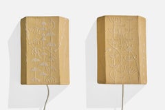 Swedish Designer, Wall Lights, Fabric, Sweden, 1970s