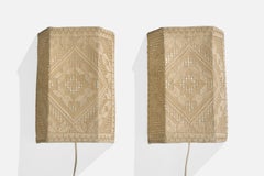 Swedish Designer, Wall Lights, Fabric, Sweden, 1970s