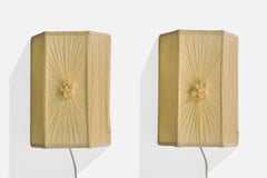 Swedish Designer, Wall Lights, Fabric, Sweden, 1970s