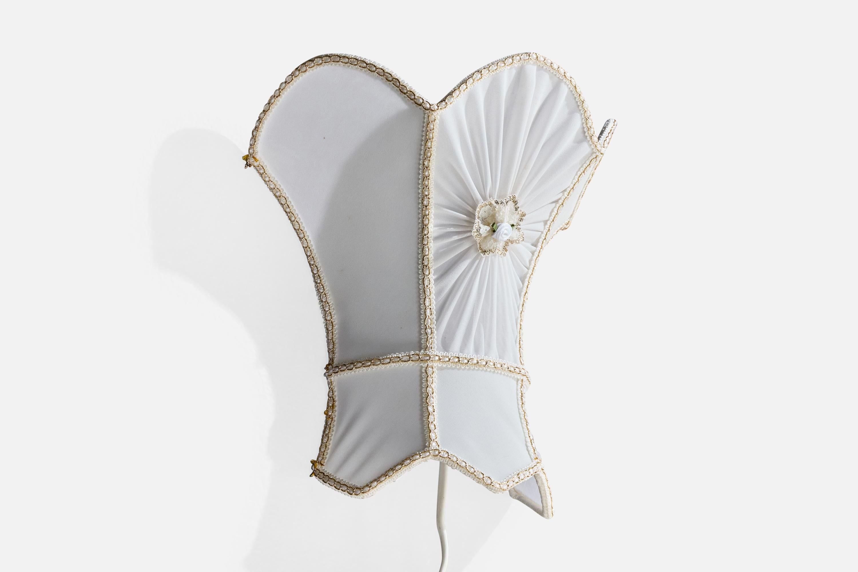 Swedish Designer, Wall Lights, Fabric, Sweden, 1970s In Good Condition For Sale In High Point, NC