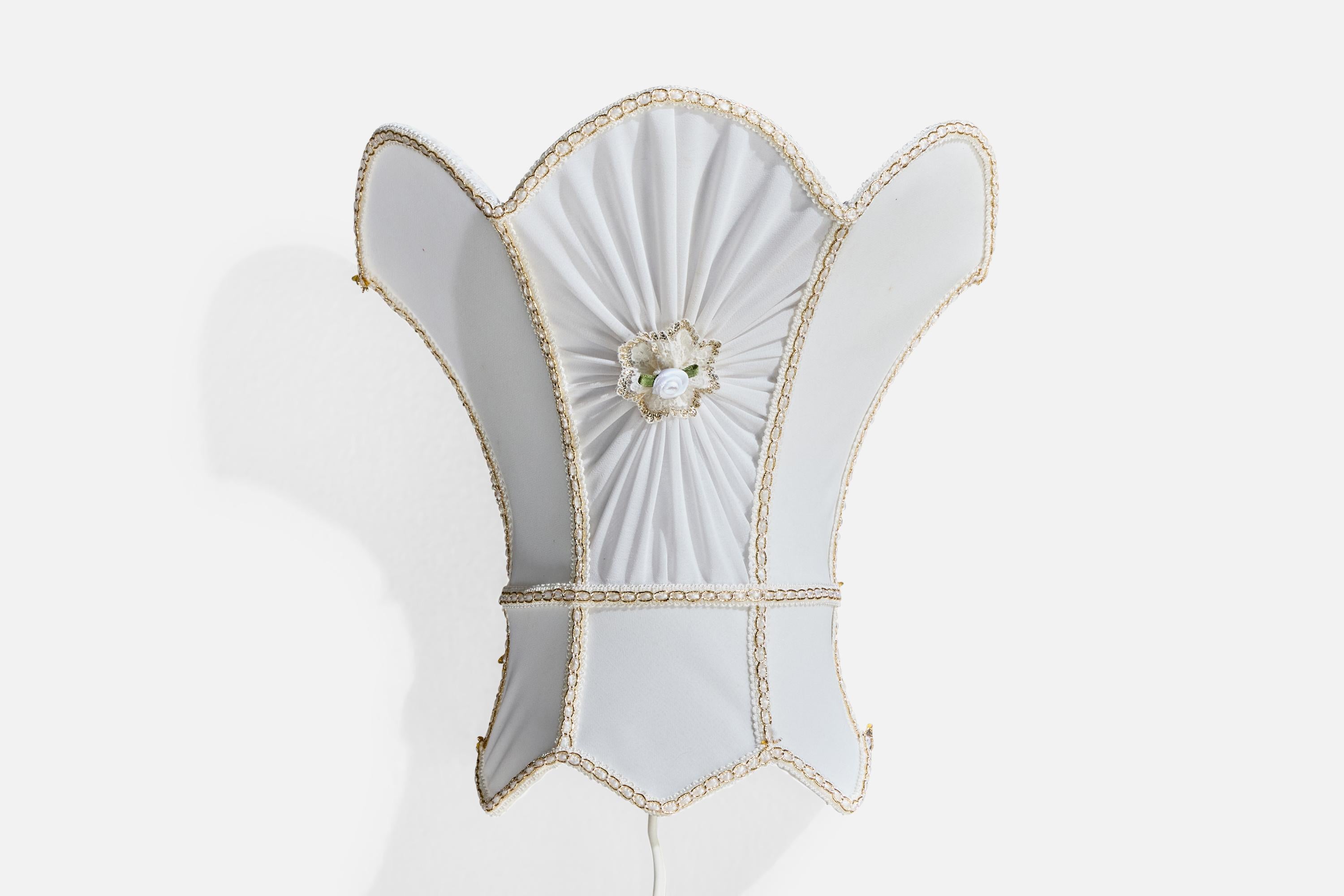 Late 20th Century Swedish Designer, Wall Lights, Fabric, Sweden, 1970s For Sale