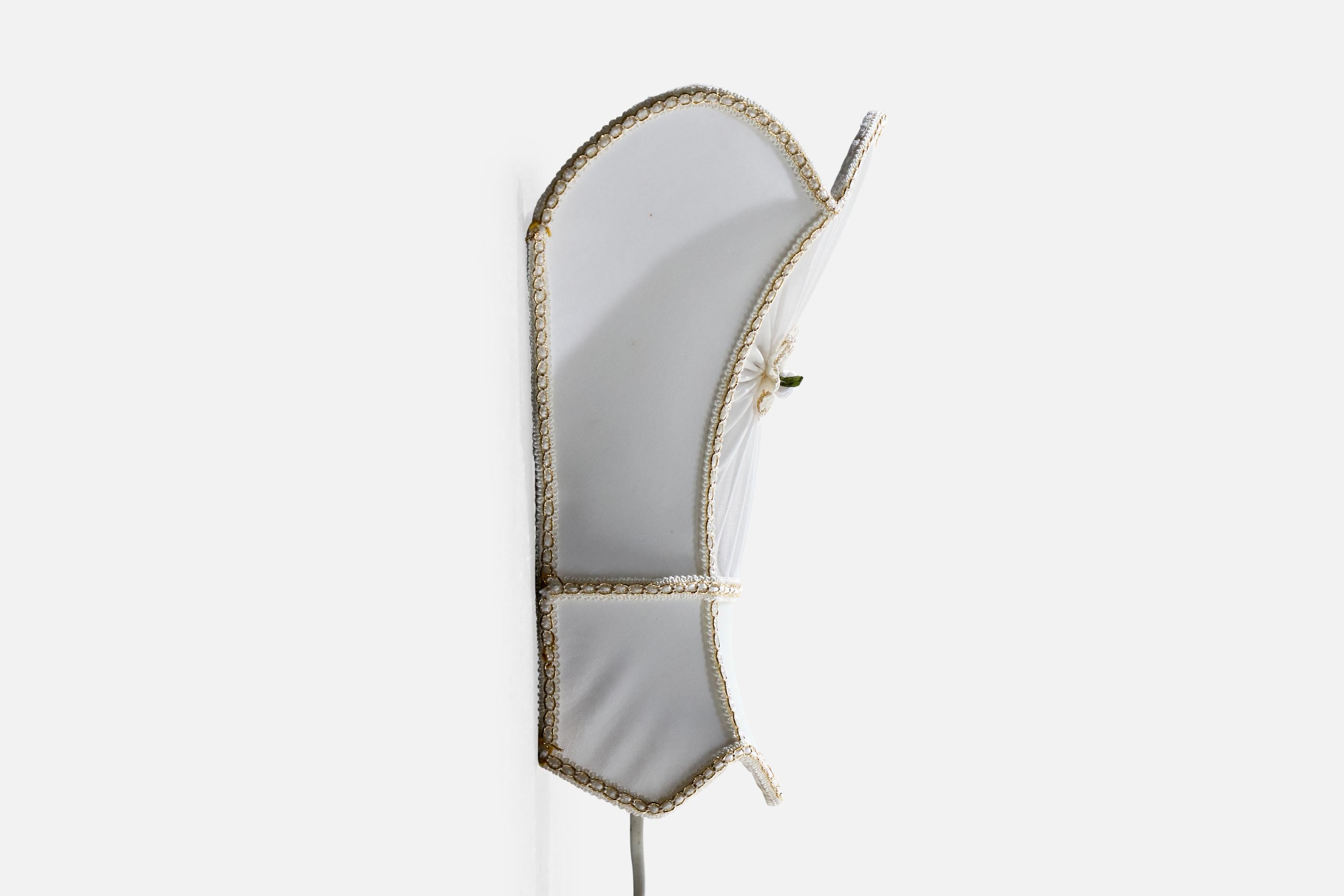 Swedish Designer, Wall Lights, Fabric, Sweden, 1970s For Sale 1