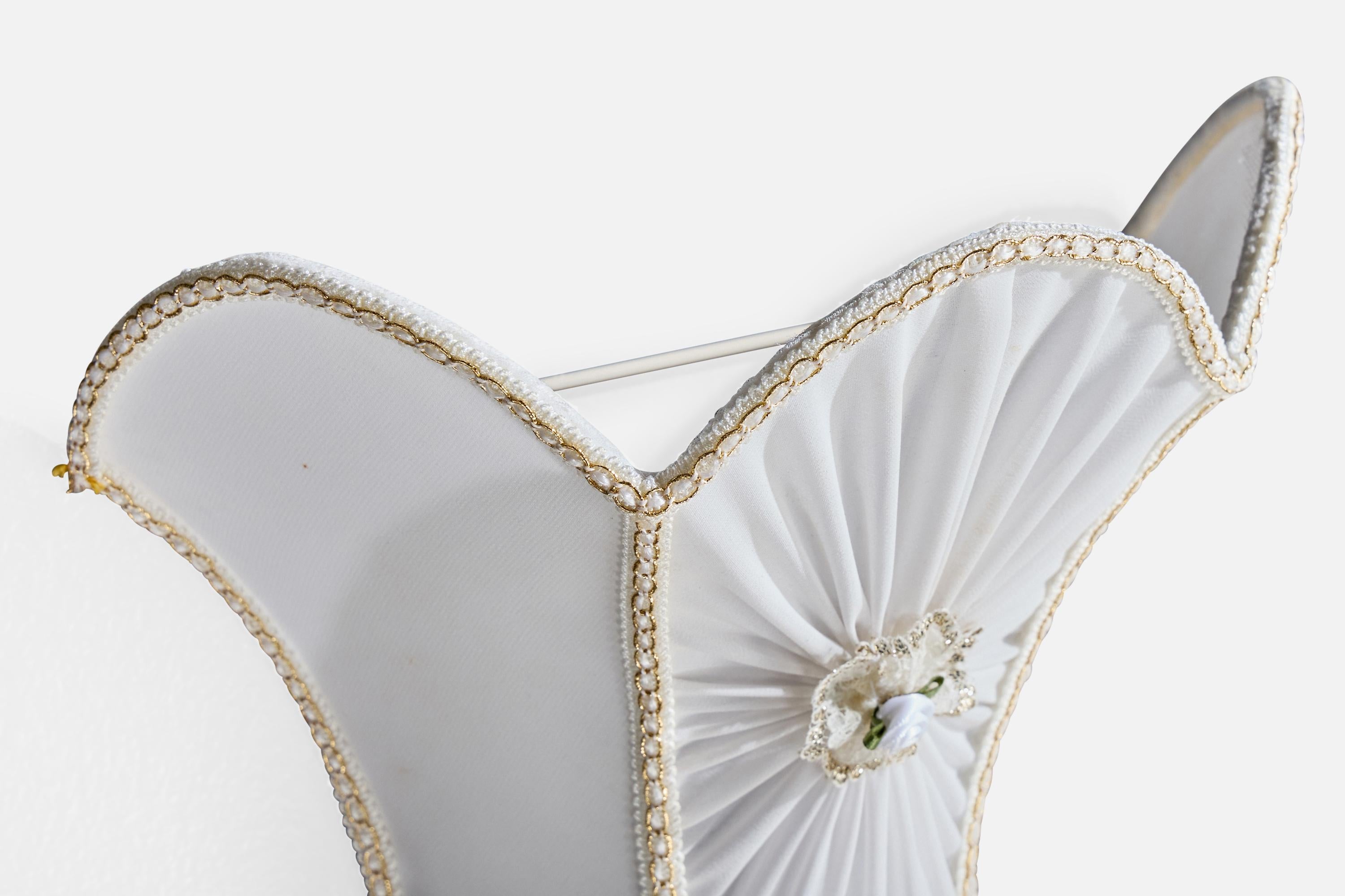 Swedish Designer, Wall Lights, Fabric, Sweden, 1970s For Sale 2
