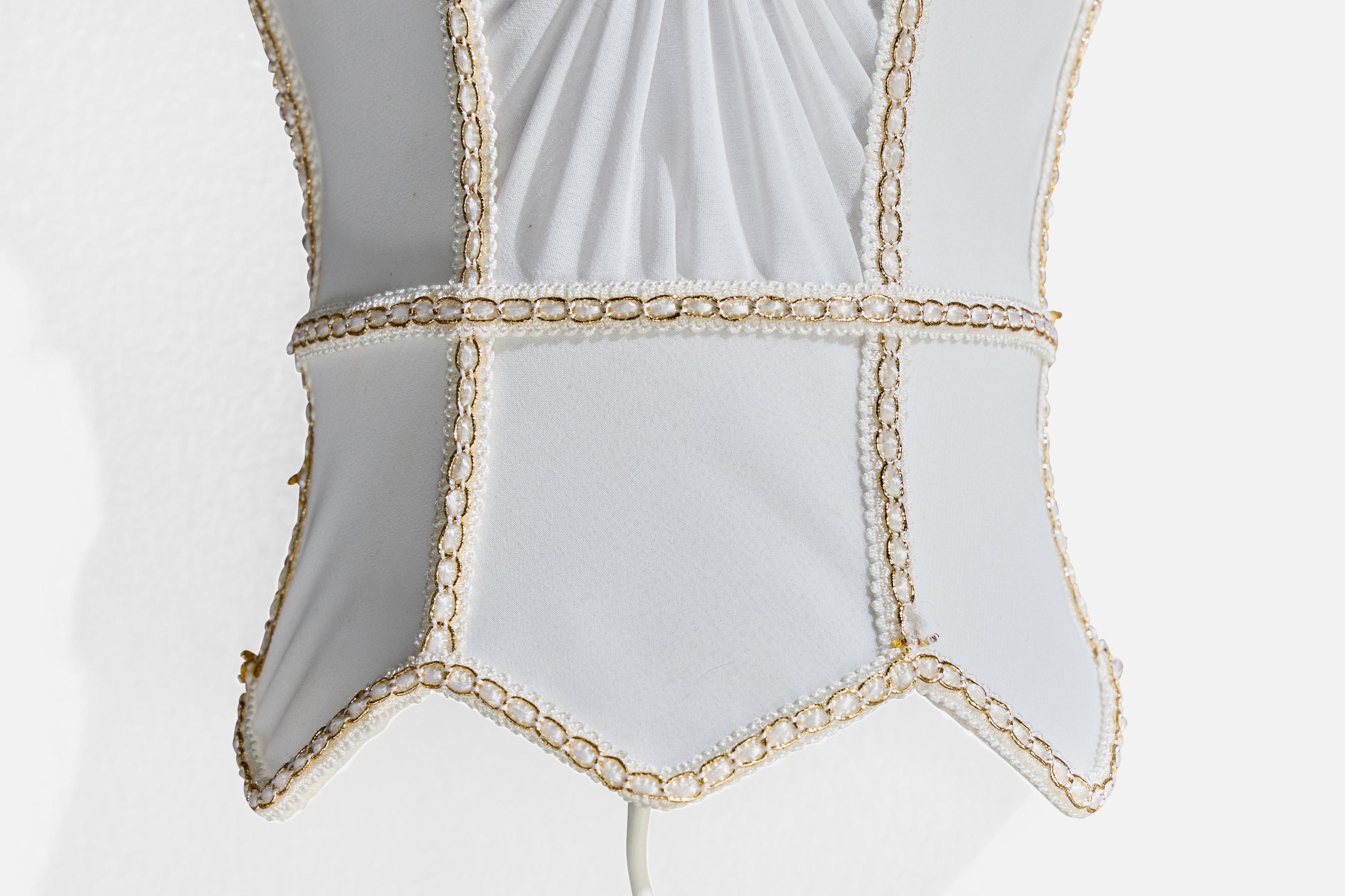 Swedish Designer, Wall Lights, Fabric, Sweden, 1970s For Sale 4