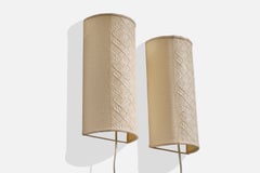 Swedish Designer, Wall Lights, Fabric, Sweden, 1970s