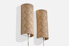 Swedish Designer, Wall Lights, Fabric, Sweden, 1970s