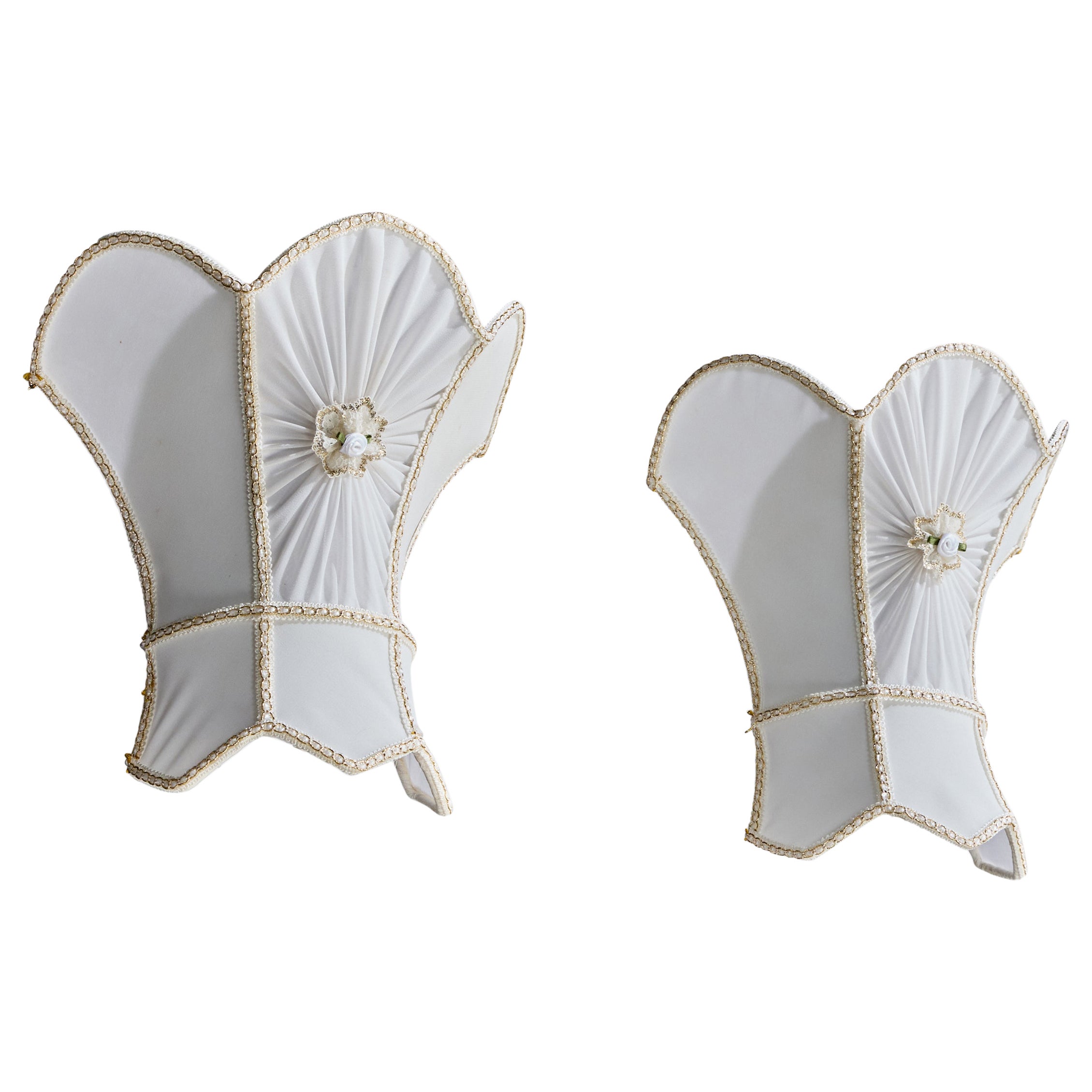 Swedish Designer, Wall Lights, Fabric, Sweden, 1970s For Sale