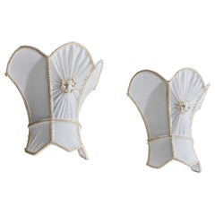 Vintage Swedish Designer, Wall Lights, Fabric, Sweden, 1970s