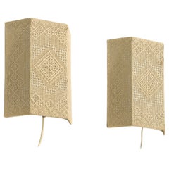 Swedish Designer, Wall Lights, Fabric, Sweden, 1970s