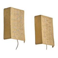 Swedish Designer, Wall Lights, Fabric, Sweden, 1970s