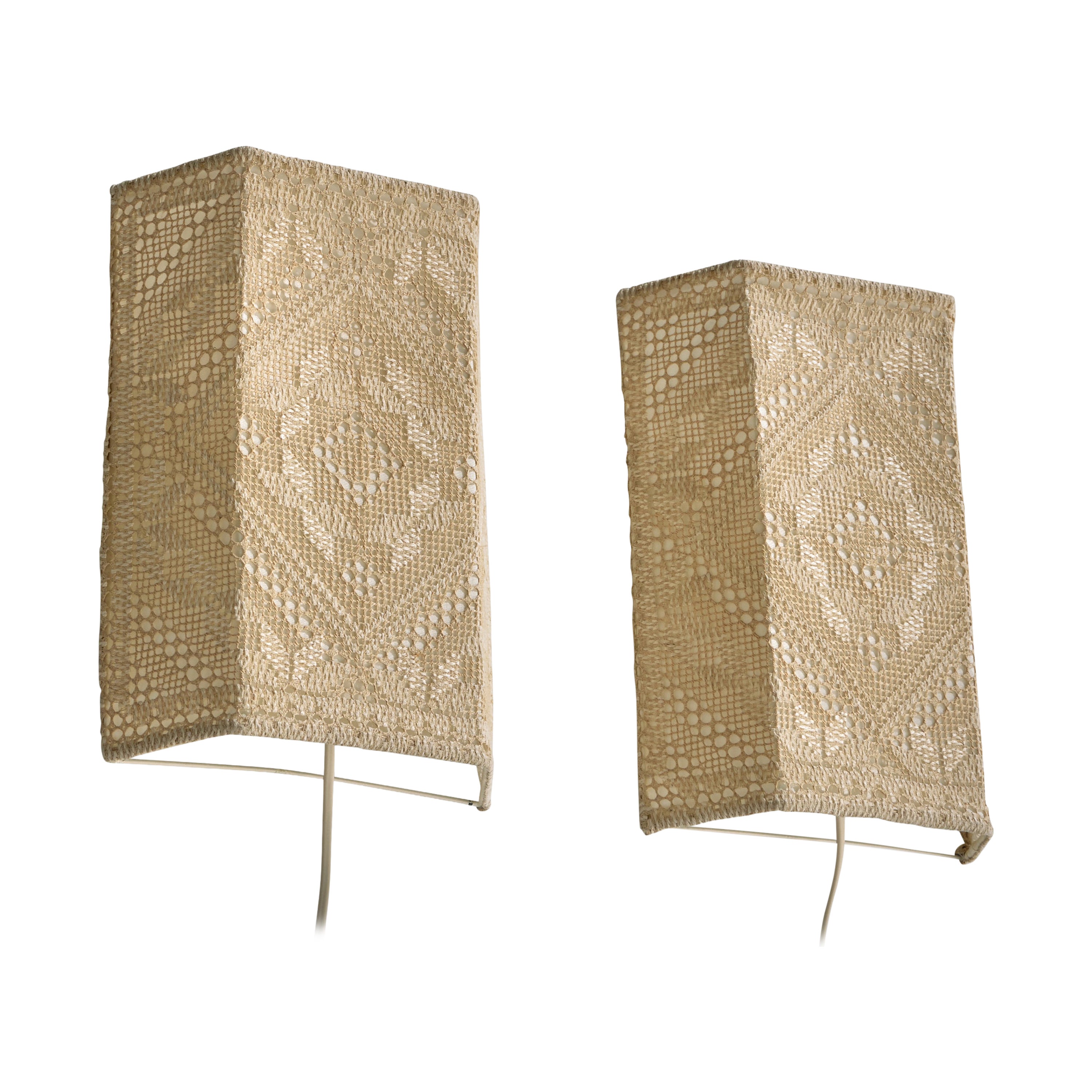 Swedish Designer, Wall Lights, Fabric, Sweden, 1970s For Sale