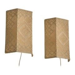 Swedish Designer, Wall Lights, Fabric, Sweden, 1970s