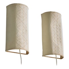 Swedish Designer, Wall Lights, Fabric, Sweden, 1970s
