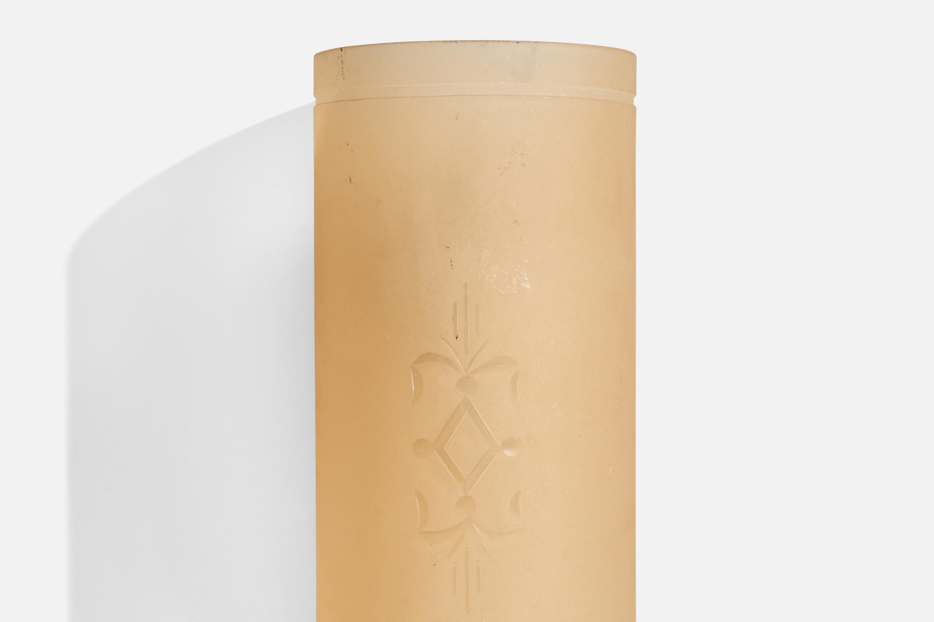 Swedish Designer, Wall Lights, Glass, Metal, Sweden, 1930s 1