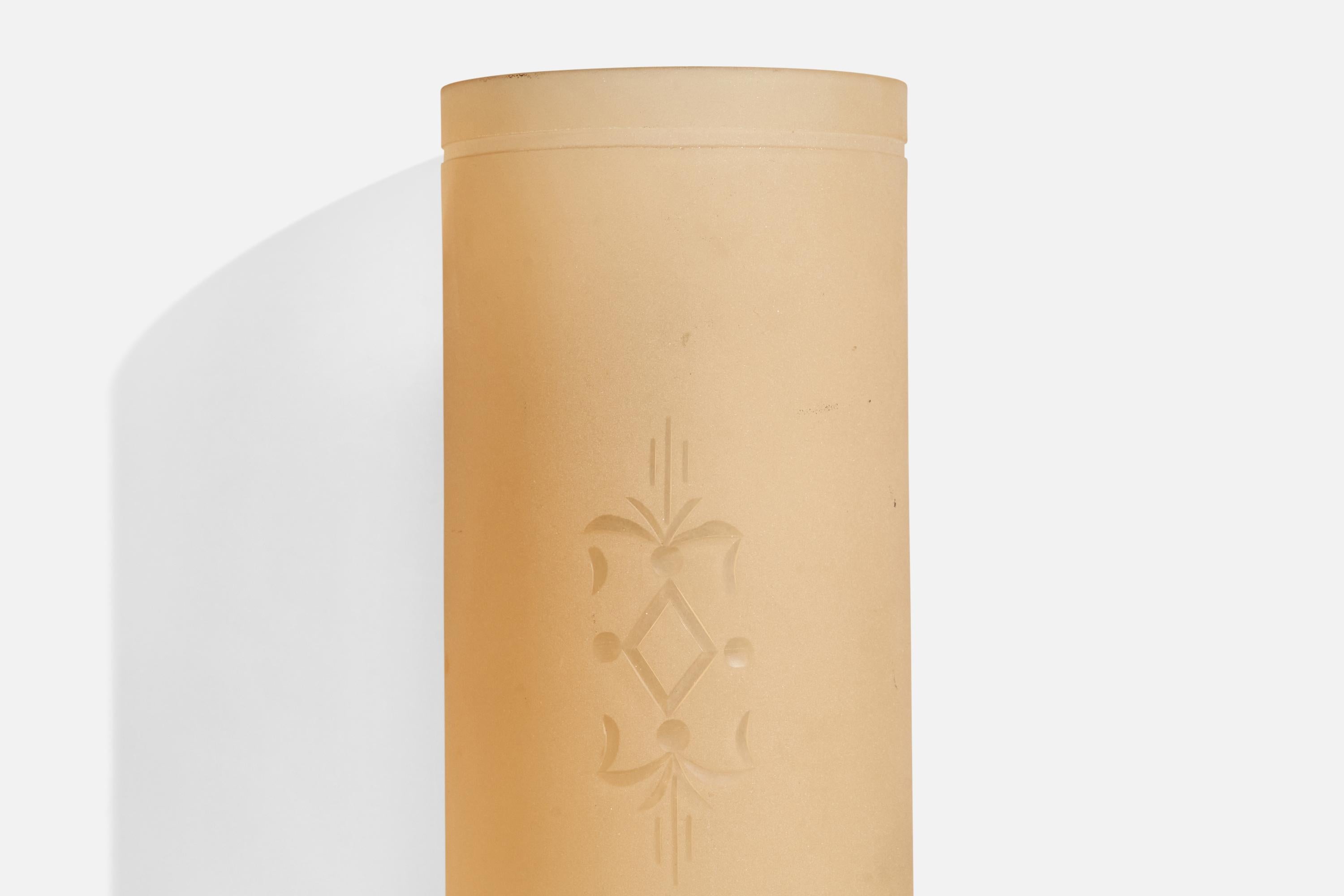 Swedish Designer, Wall Lights, Glass, Metal, Sweden, 1930s 3