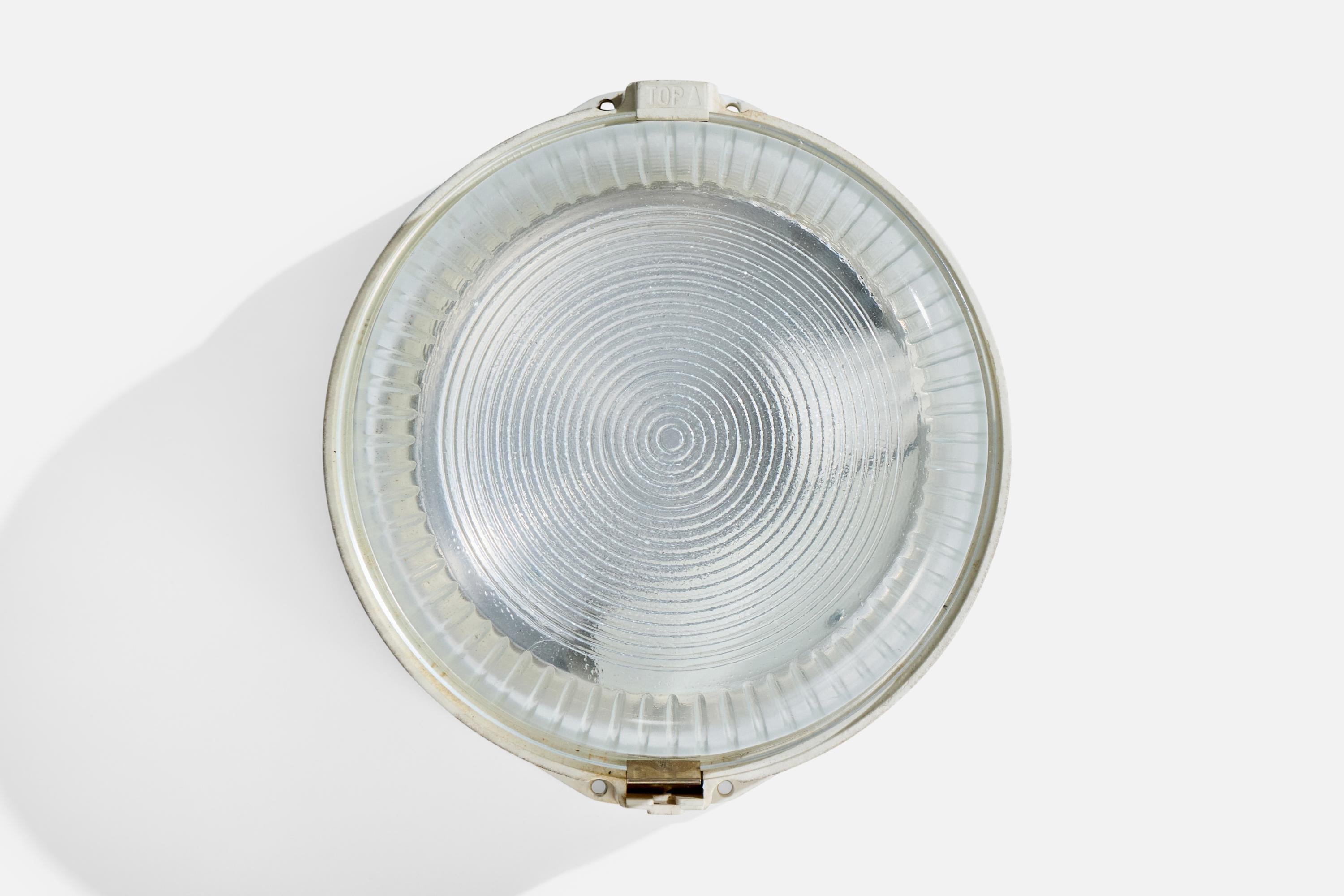 Mid-20th Century Swedish Designer, Wall Lights, Glass, Plastic, Sweden, 1960s For Sale