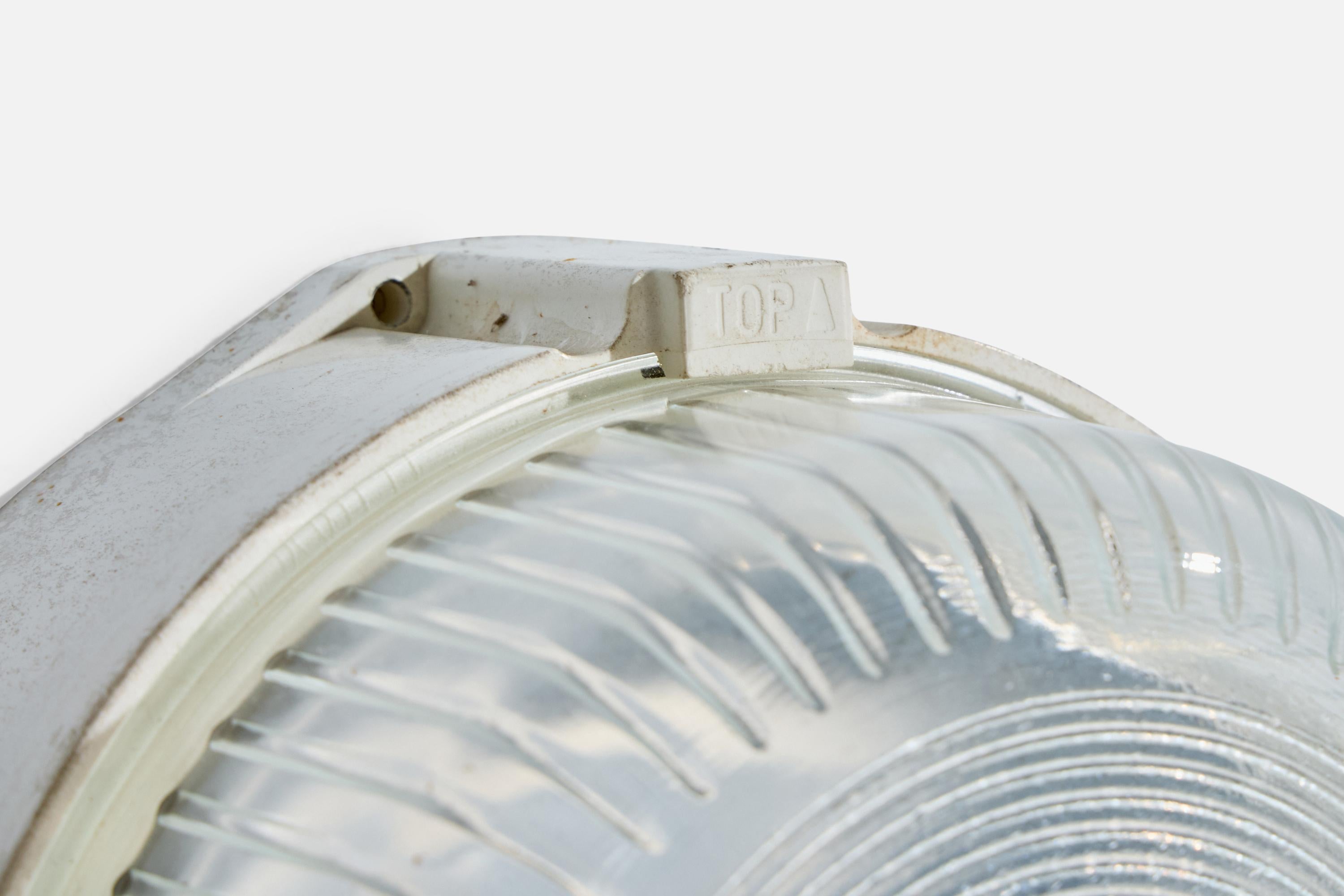 Swedish Designer, Wall Lights, Glass, Plastic, Sweden, 1960s For Sale 2