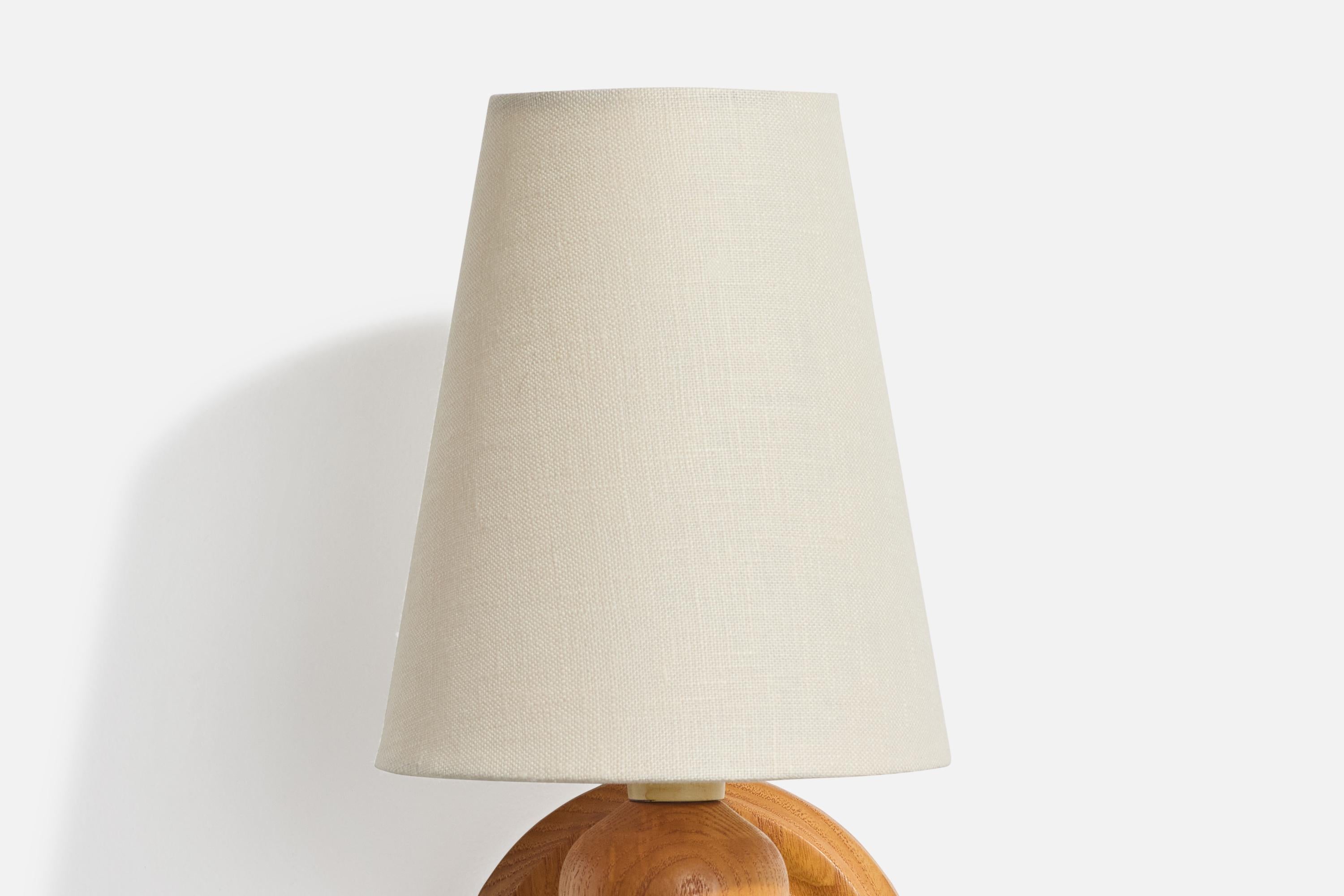 Schwedischer Designer, Wall Lights, Kiefer, Stoff, Schweden, 1970er 1
