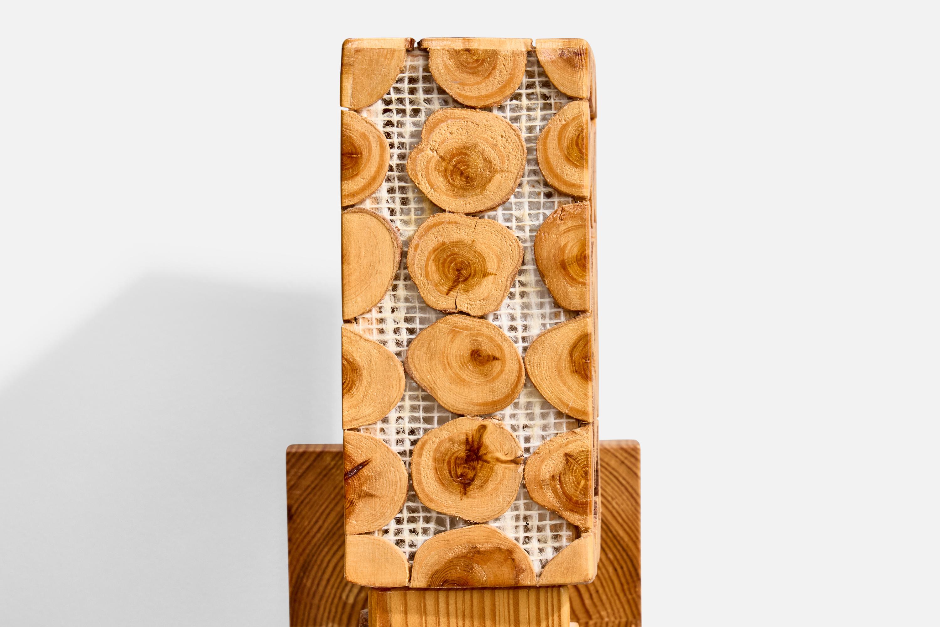 Swedish Designer, Wall Lights, Pine, Raffia, Sweden, 1970s For Sale 3