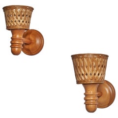 Designer suédois, Design-Light, pin, rotin, années 1970